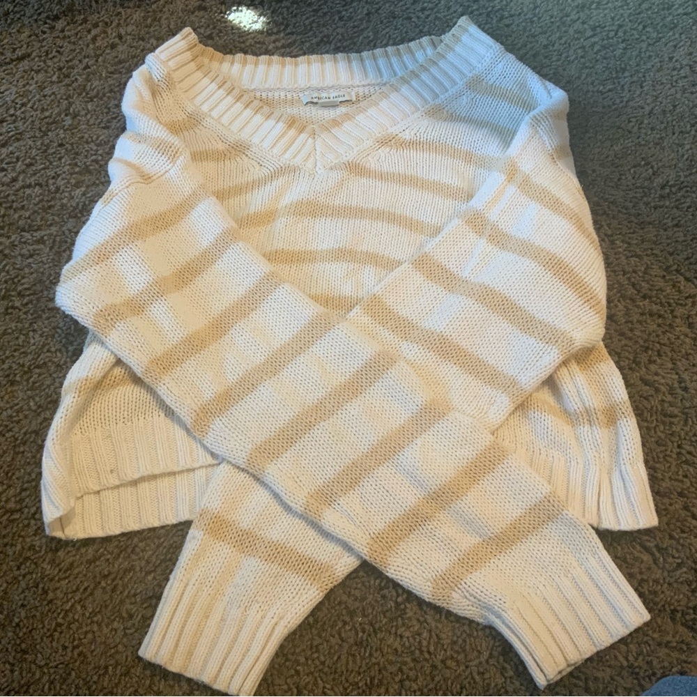 Cute white and tan sweater